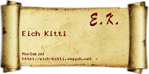 Eich Kitti névjegykártya